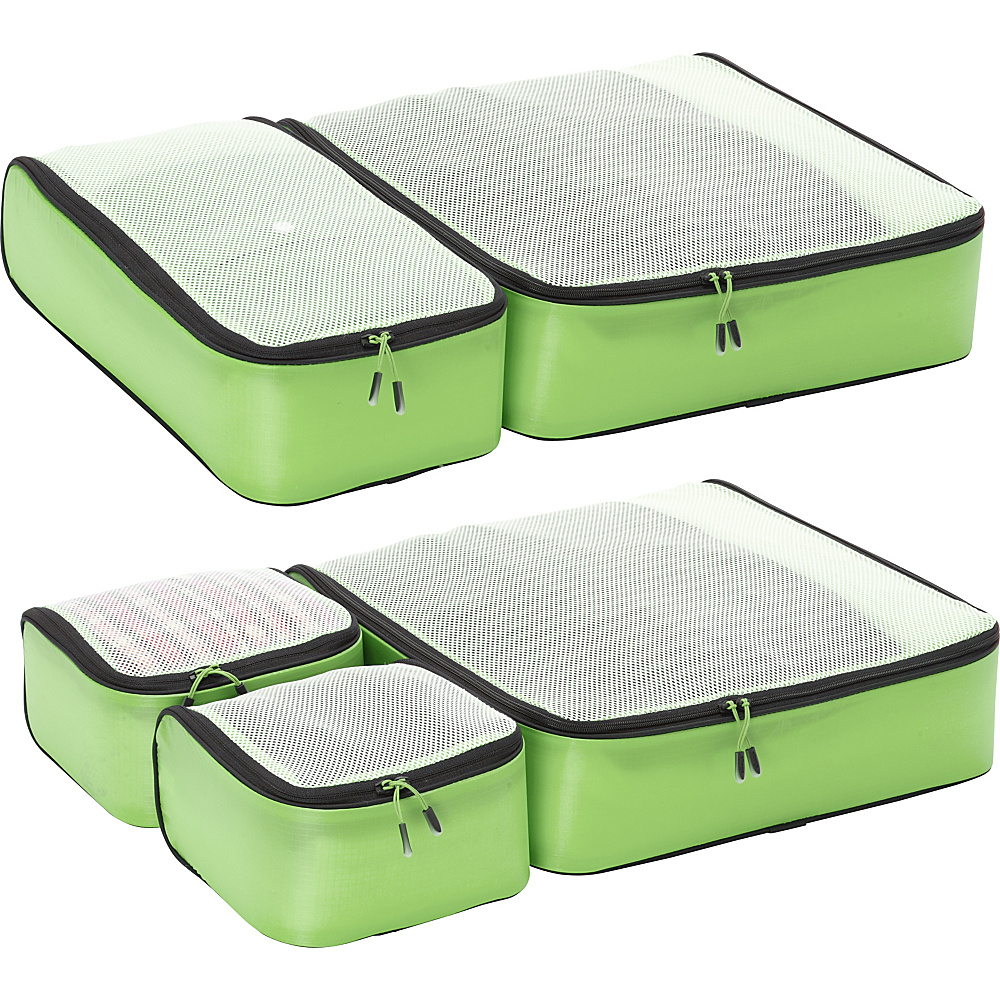 eBags Ultralight Packing Cubes Super Packer 5pc Set Green eBags Packing Aids