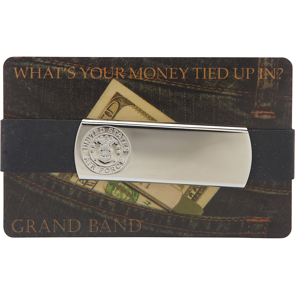 Budd Leather XL Stainless Steel Grand Band Silver Air Force Budd Leather Men s Wallets