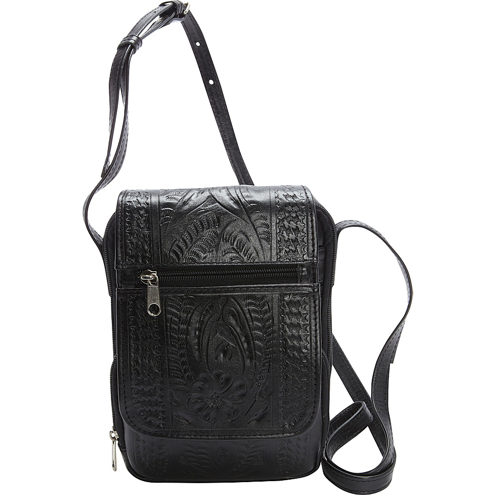 Ropin West Crossover Purse Black Ropin West Leather Handbags