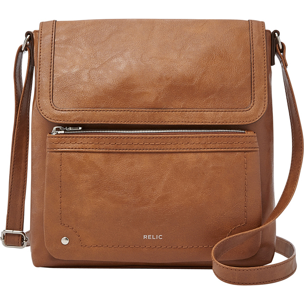Relic Evie Flap Crossbody Cognac Relic Leather Handbags
