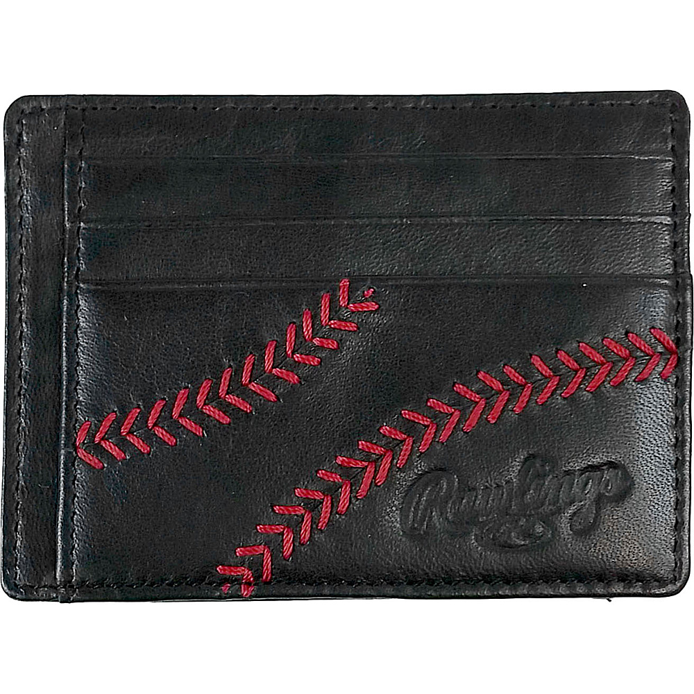 Rawlings Baseball Stitch Card Case Black Rawlings Men s Wallets