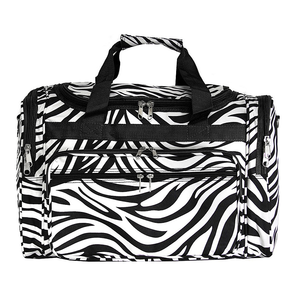 World Traveler Zebra 19 Shoulder Duffle Bag Black Trim Zebra World Traveler Rolling Duffels