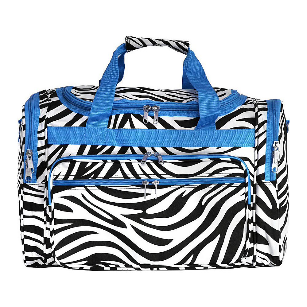 World Traveler Zebra 19 Shoulder Duffle Bag Blue Trim Zebra World Traveler Rolling Duffels