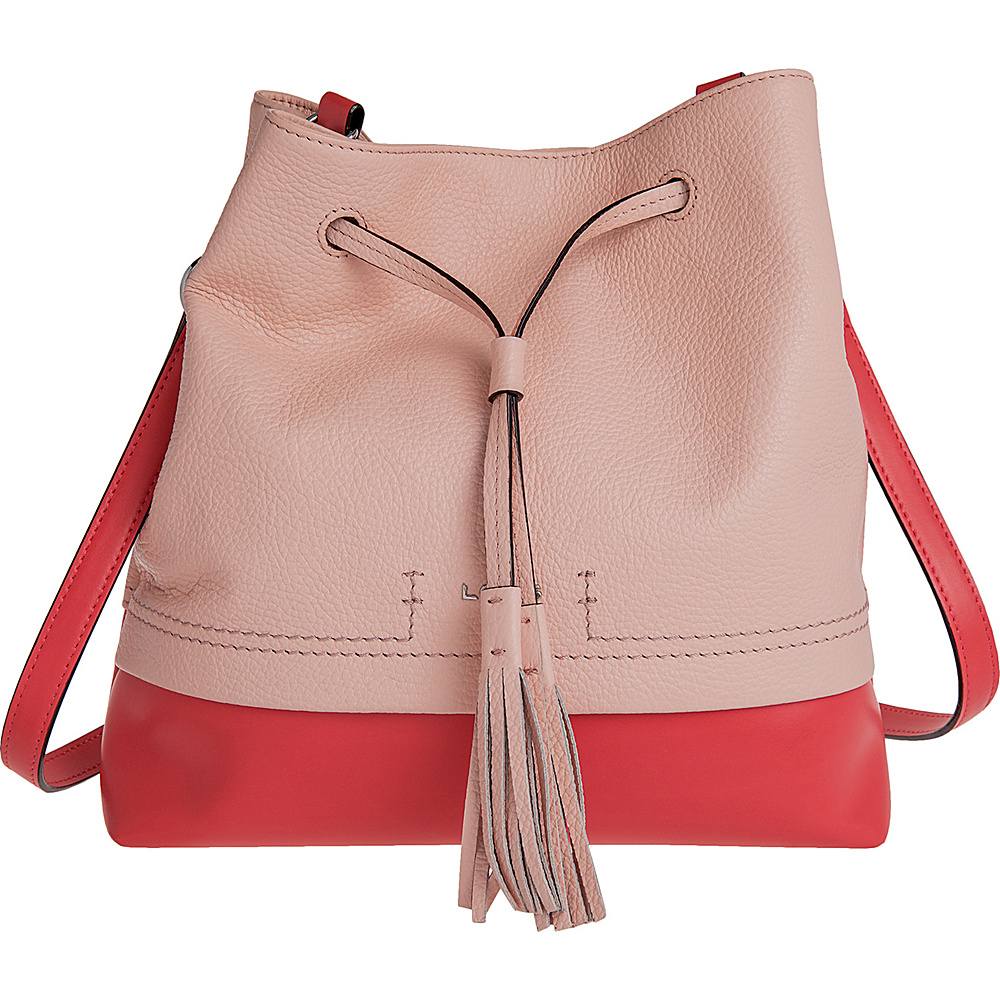 Lodis Kate Cara Convertible Drawstring Coral Lodis Leather Handbags
