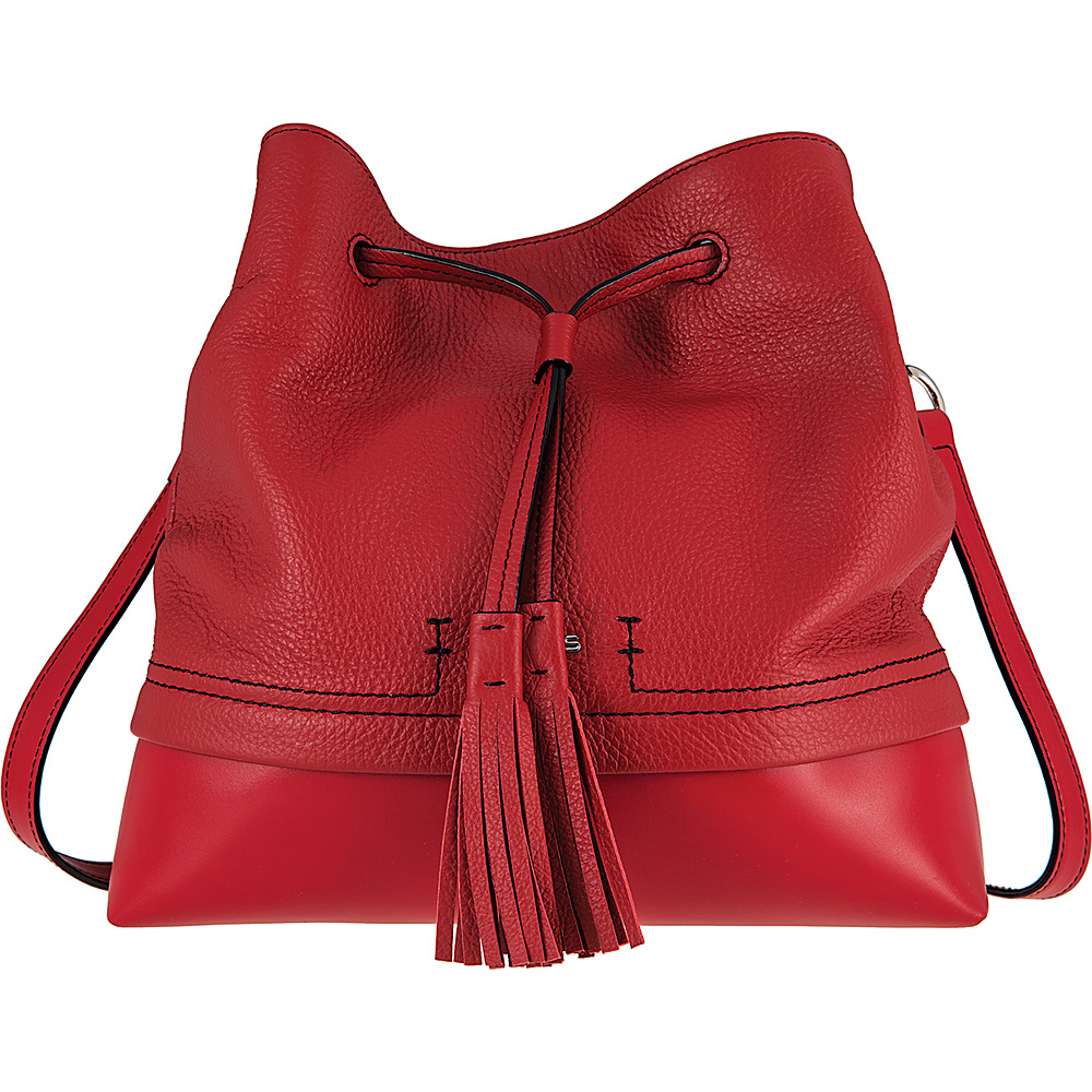Lodis Kate Cara Convertible Drawstring Red Lodis Leather Handbags