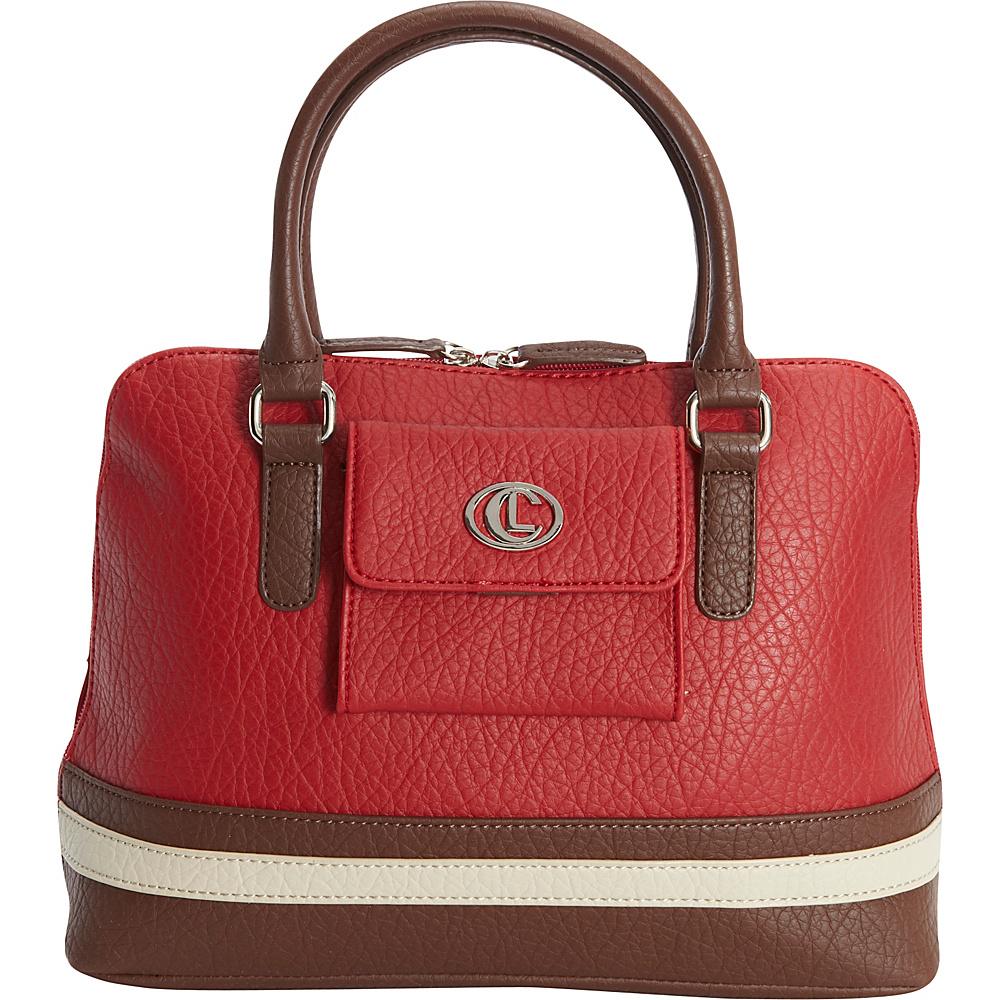 Aurielle Carryland Card Case Satchel Red Aurielle Carryland Manmade Handbags