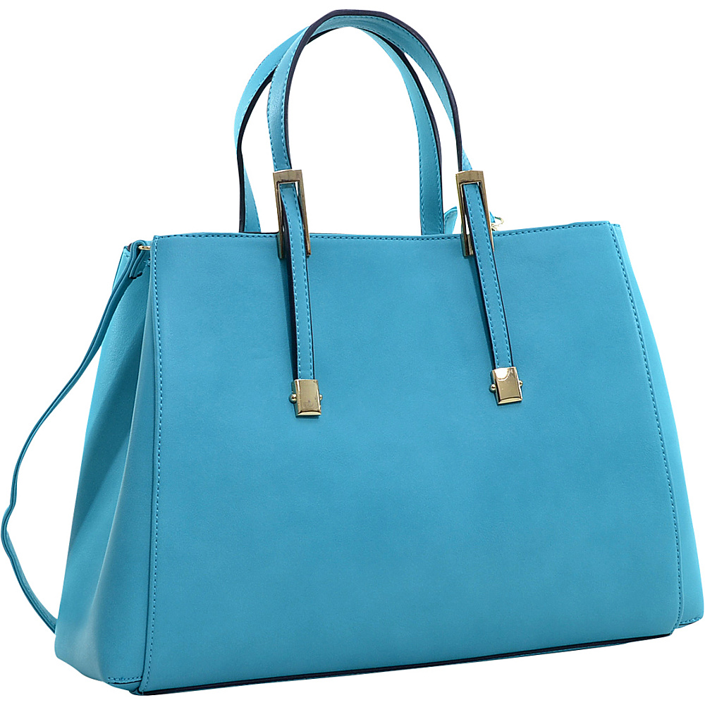 Dasein Briefcase Tote with Removable Shoulder Strap Turquoise Dasein Manmade Handbags