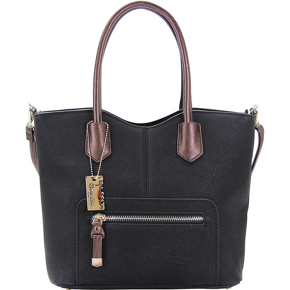 Chasse Wells Vie Facile Tote Black Chasse Wells Manmade Handbags