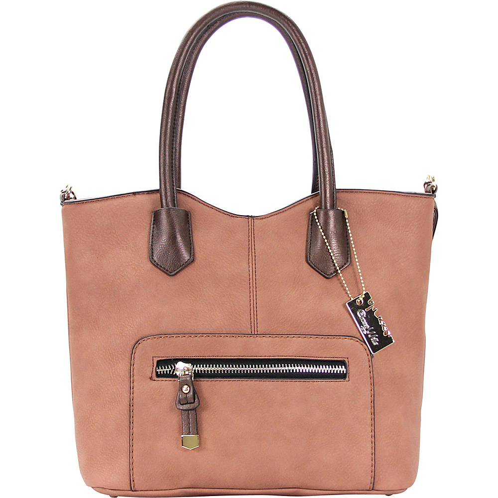 Chasse Wells Vie Facile Tote Brown Chasse Wells Manmade Handbags