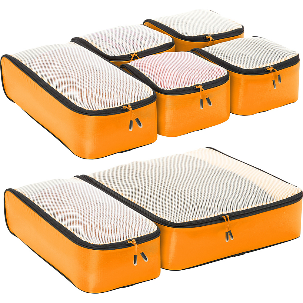 eBags Ultralight Packing Cubes Ultimate Packer 7pc Set OrangeYellow eBags Travel Organizers