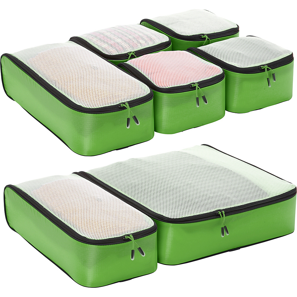 eBags Ultralight Packing Cubes Ultimate Packer 7pc Set Green eBags Travel Organizers