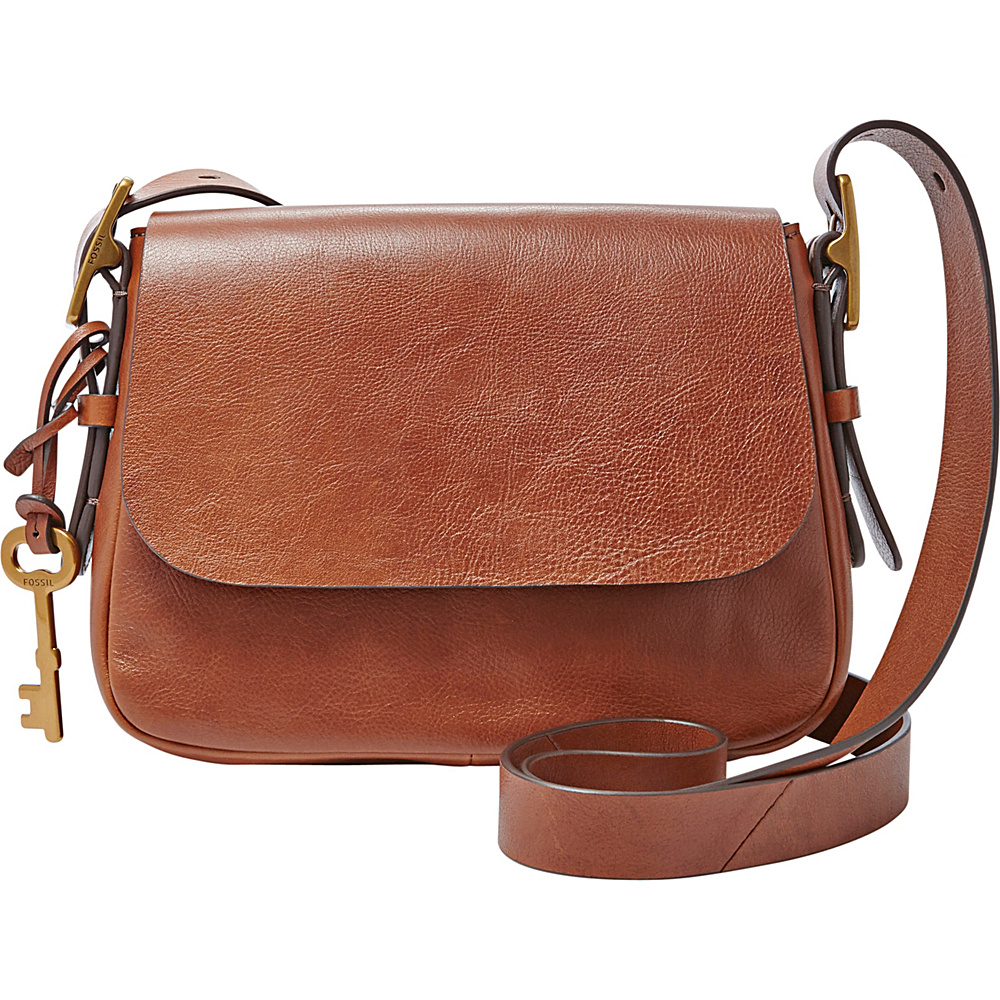 Fossil Harper Small Saddle Crossbody Brown - Fossil Leather Handbags