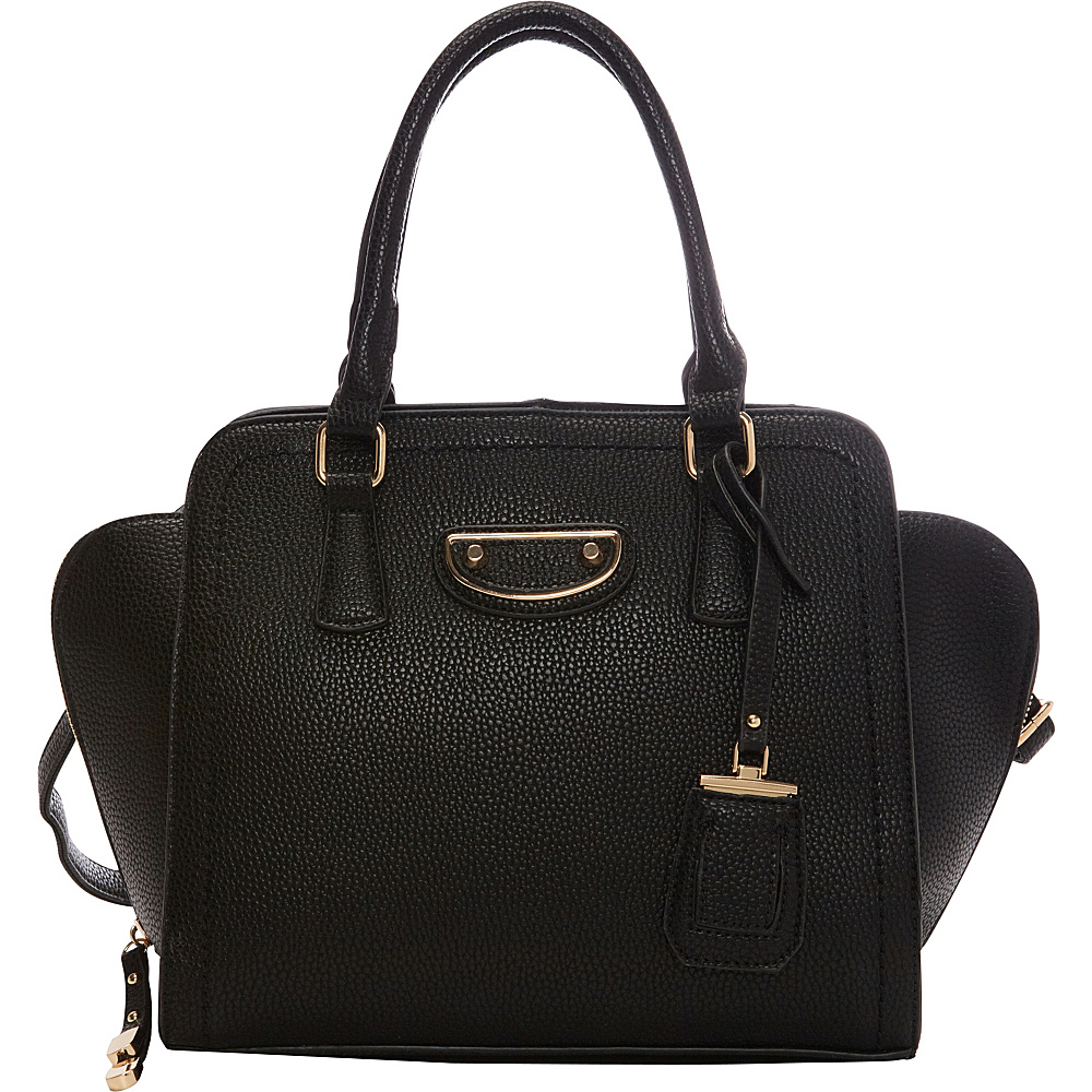 La Diva Olivia Satchel Black La Diva Manmade Handbags
