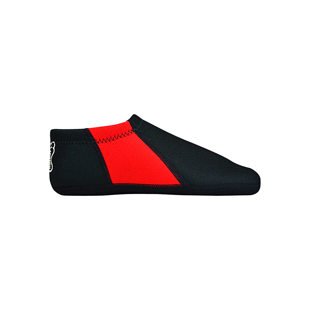 NuFoot Travel Slipper Booties Black Red Stripe Small NuFoot Men s Footwear