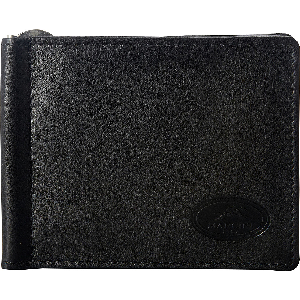 Mancini Leather Goods Mens RFID Secure I.D. Single Bill Clip Black Mancini Leather Goods Men s Wallets