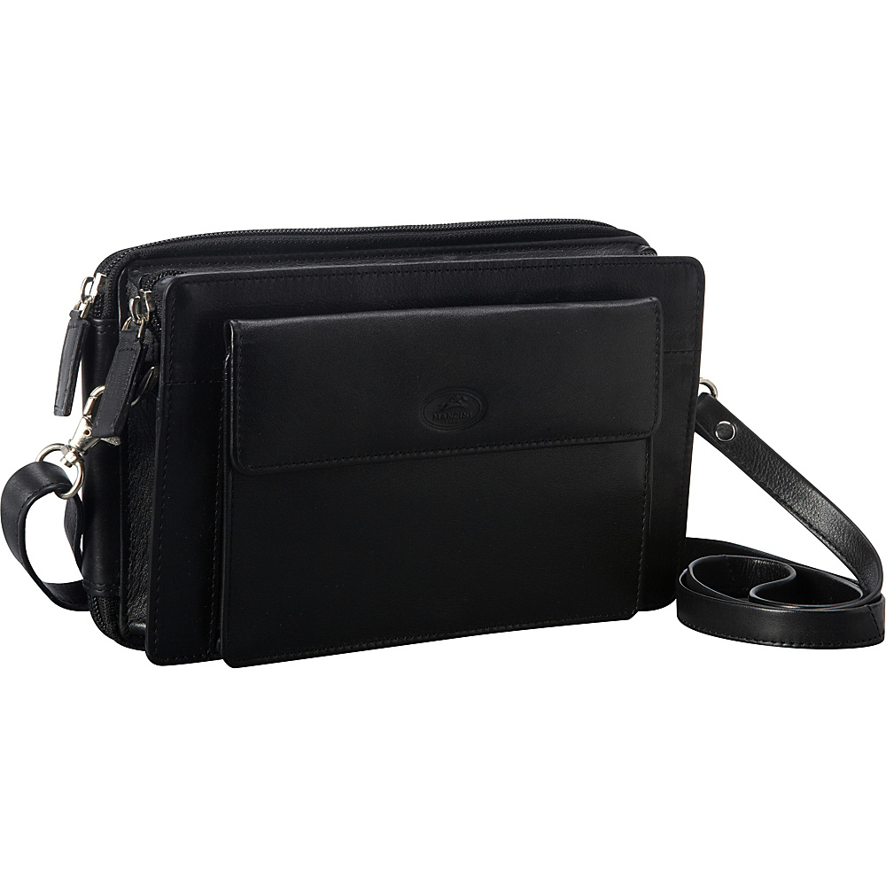 Mancini Leather Goods RFID Secure Compact Unisex Bag Black Mancini Leather Goods Other Men s Bags