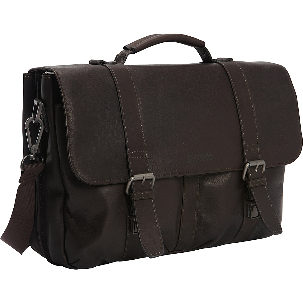 Kenneth Cole Reaction Flap Shot Leather Computer Portfolio Brown Kenneth Cole Reaction Non Wheeled Business Cases