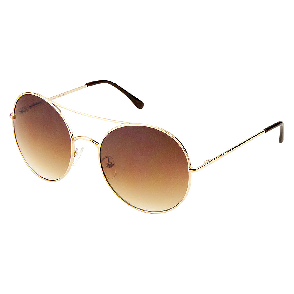 SW Global Eyewear Aria Double Bridge Round Fashion Sunglasses Gold SW Global Sunglasses