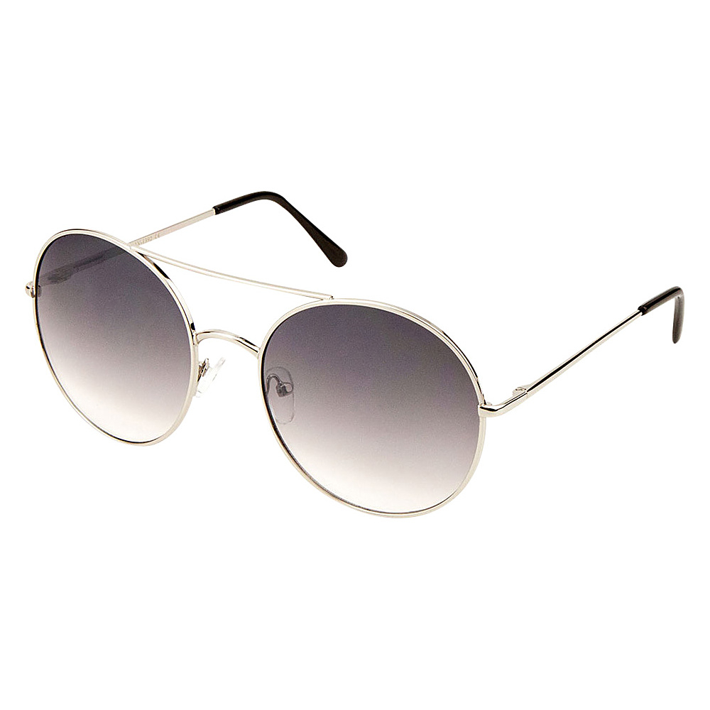 SW Global Eyewear Aria Double Bridge Round Fashion Sunglasses Silver SW Global Sunglasses