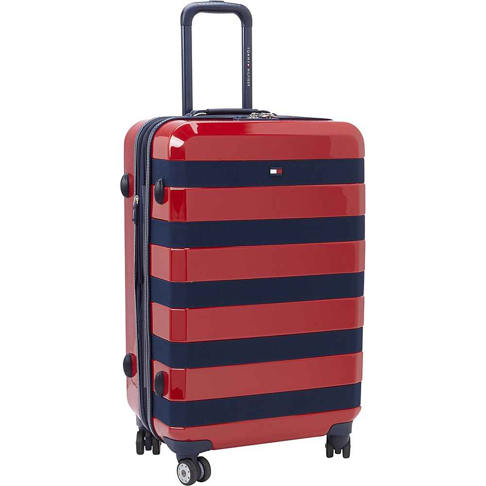 Tommy Hilfiger Luggage Rugby Stripe 24 Upright Hardside Spinner Red Tommy Hilfiger Luggage Hardside Checked