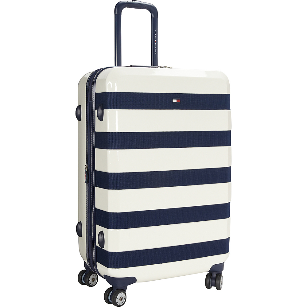 Tommy Hilfiger Luggage Rugby Stripe 24 Upright Hardside Spinner White Tommy Hilfiger Luggage Hardside Checked