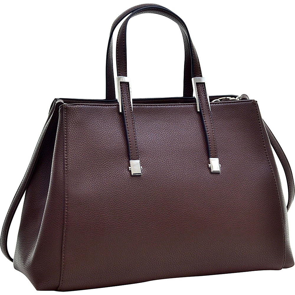 Dasein Faux Buffalo Classic Briefcase with Removable Shoulder Strap Coffee Dasein Manmade Handbags