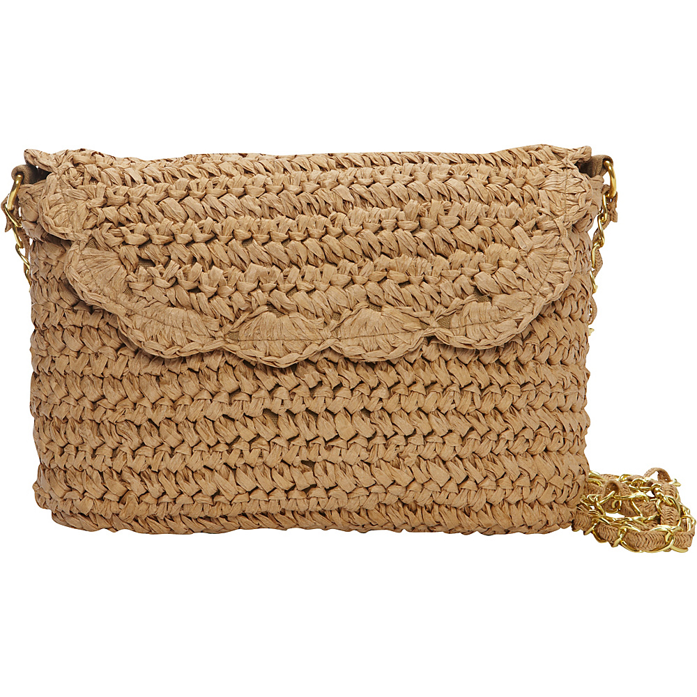 Magid Crochet And Chain Crossbody Toast Magid Straw Handbags