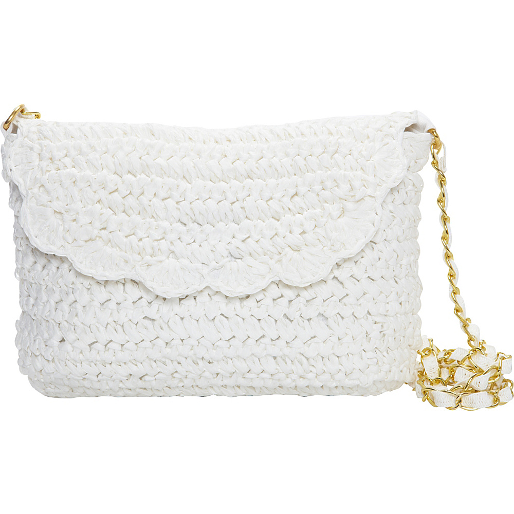 Magid Crochet And Chain Crossbody White Magid Straw Handbags
