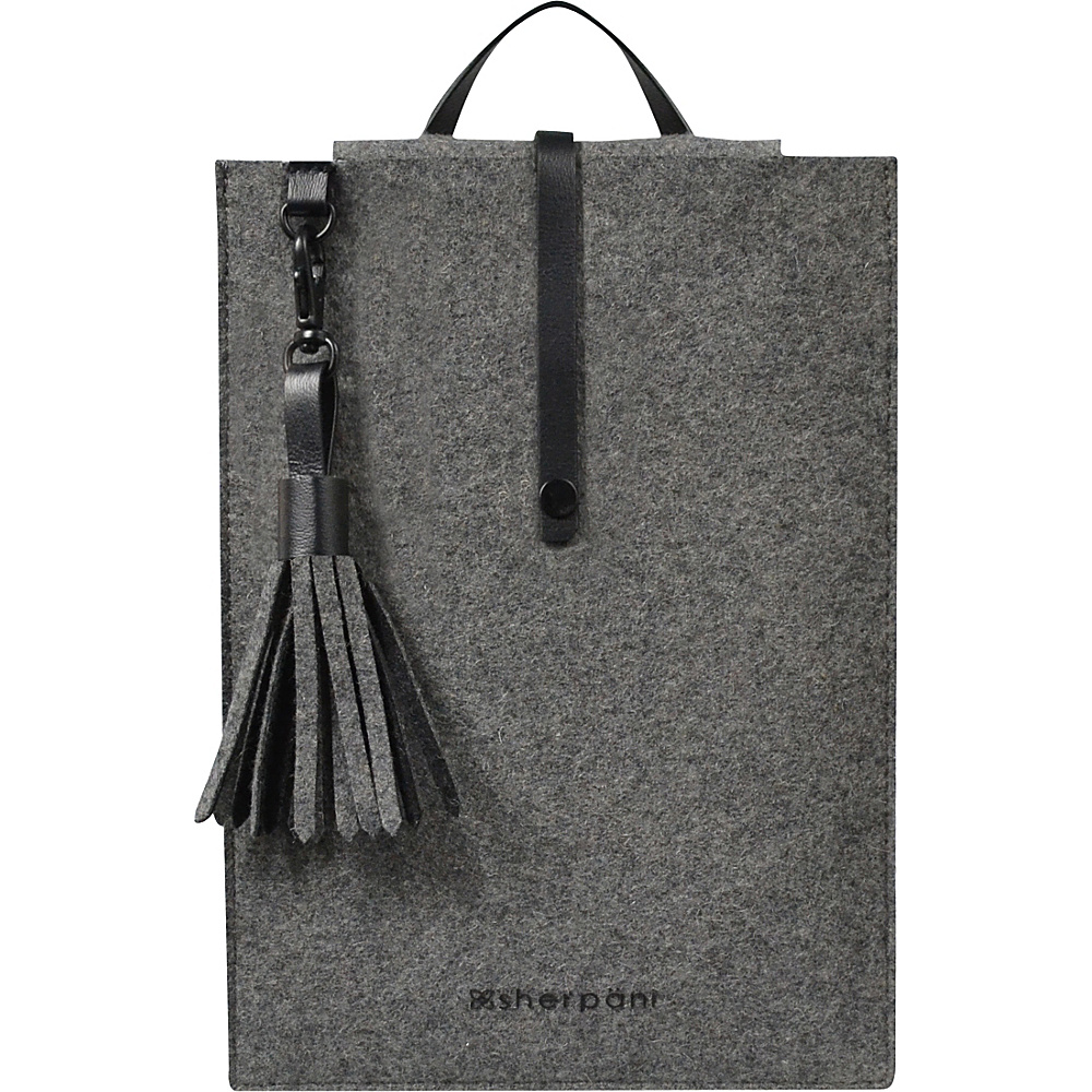 Sherpani Arlo 11 Wool and Leather Laptop Case Slate Sherpani Non Wheeled Business Cases