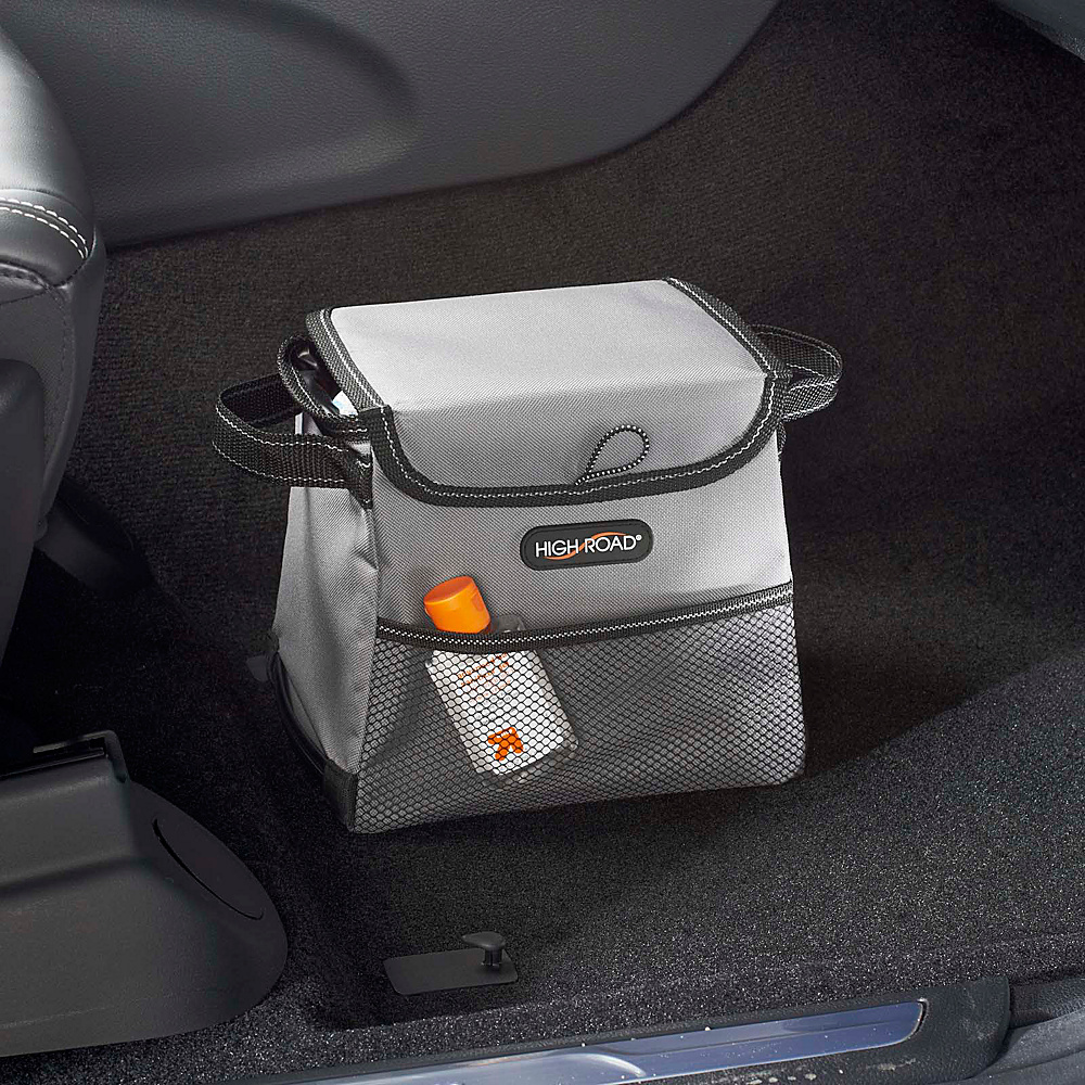 High Road StableMate Leakproof Compact Car Trash Basket Gray High Road Trunk and Transport Organization