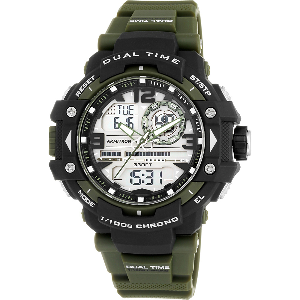 Armitron Mens Analog Digital Chronograph Resin Strap Sport Watch Green Armitron Watches