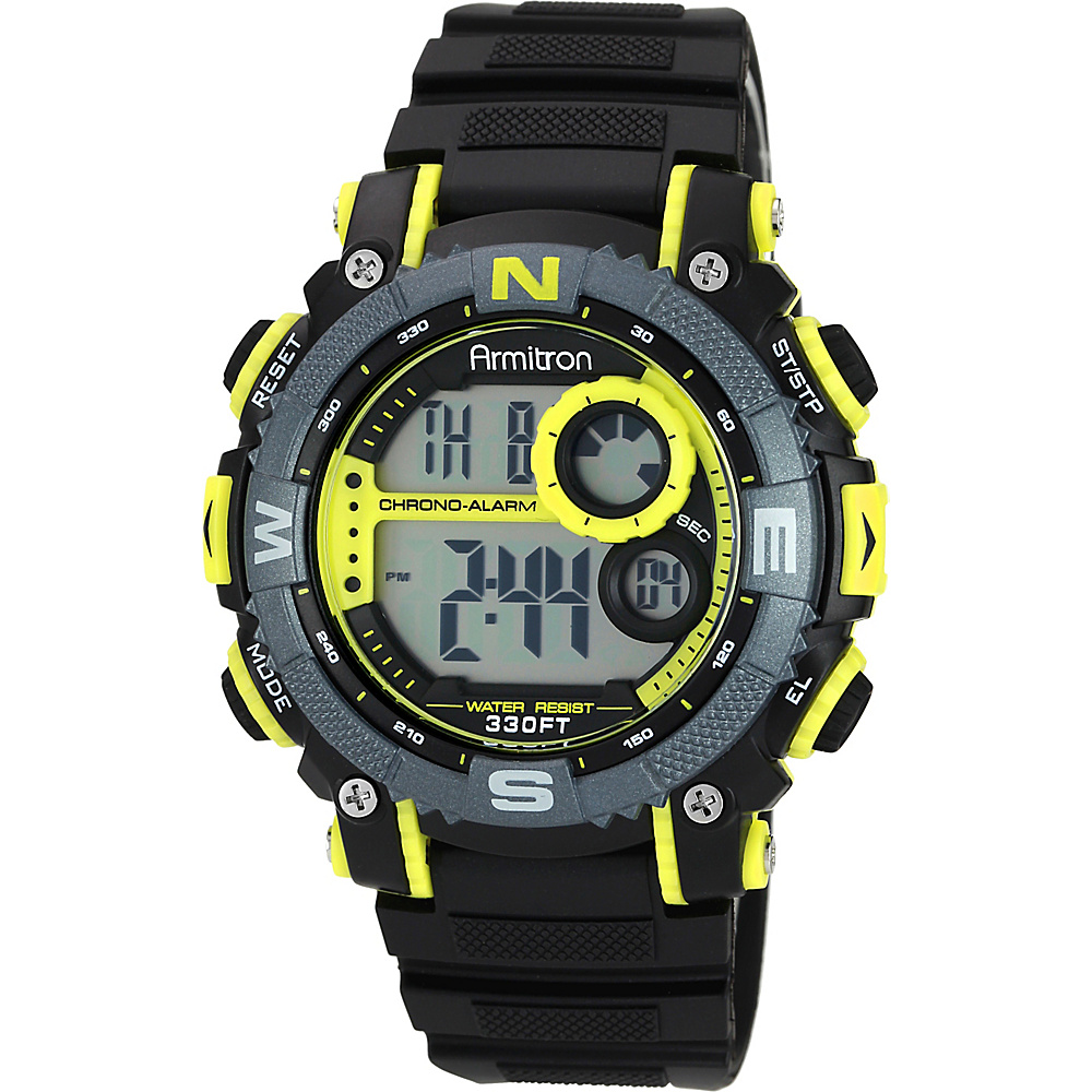 Armitron Sport Mens Digital Chronograph Resin Strap Watch Yellow Armitron Watches