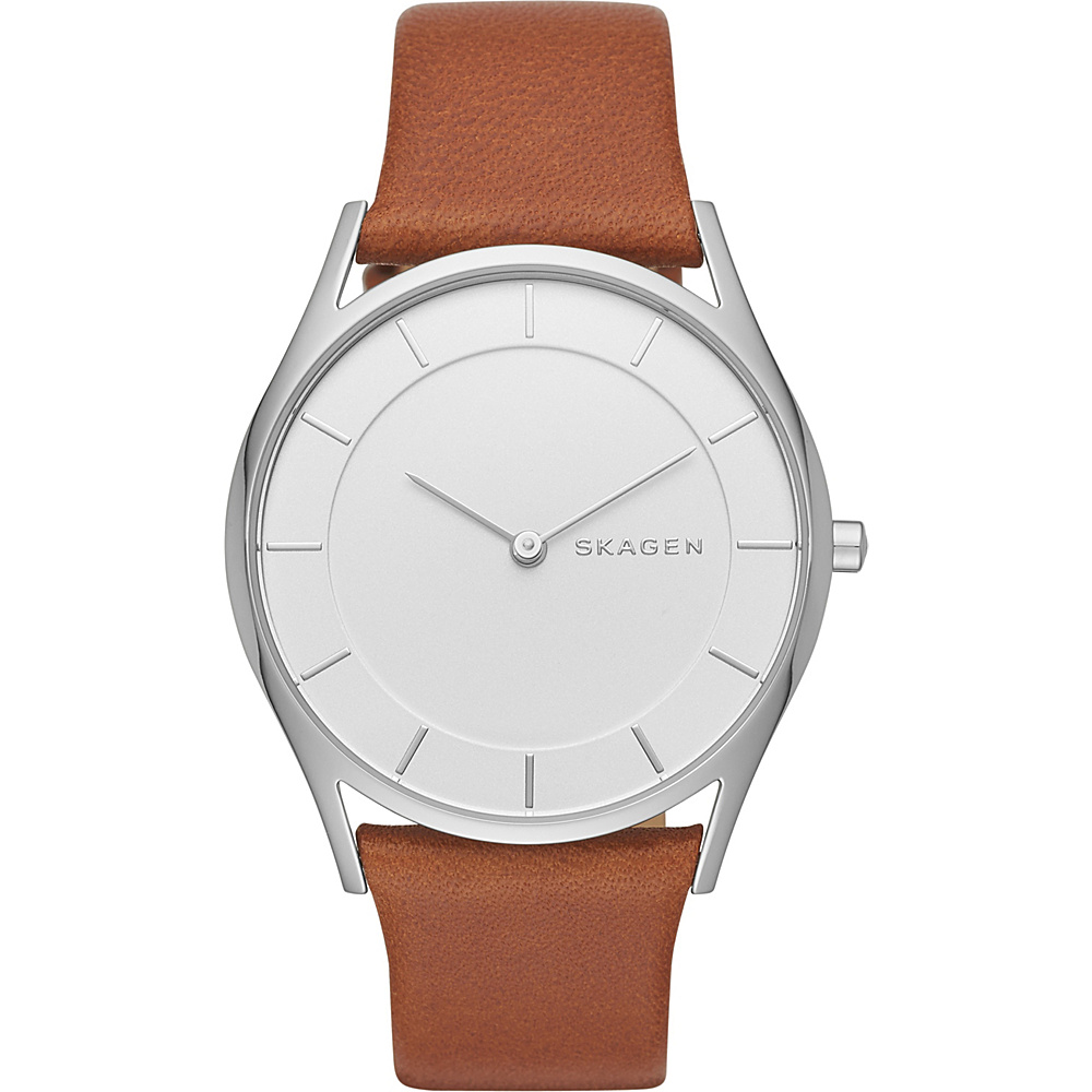 Skagen Holst Slim Leather Watch Brown Skagen Watches
