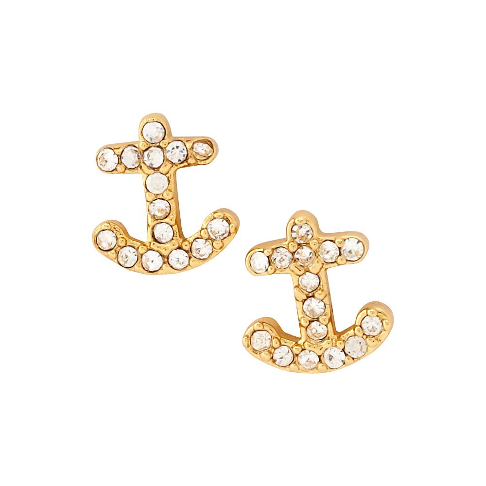 kate spade new york Anchors Away Pave Anchor Stud Clear Gold kate spade new york Jewelry