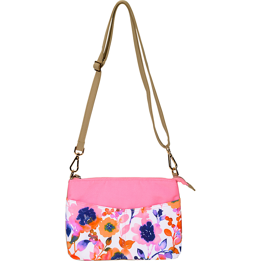 Capri Designs Josephine Kimberling Jessie Crossbody Paintbox Floral Capri Designs Fabric Handbags