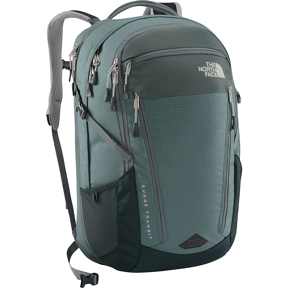 The North Face Womens Surge Transit Laptop Backpack Balsam Green Wrought Iron The North Face Business Laptop Backpacks