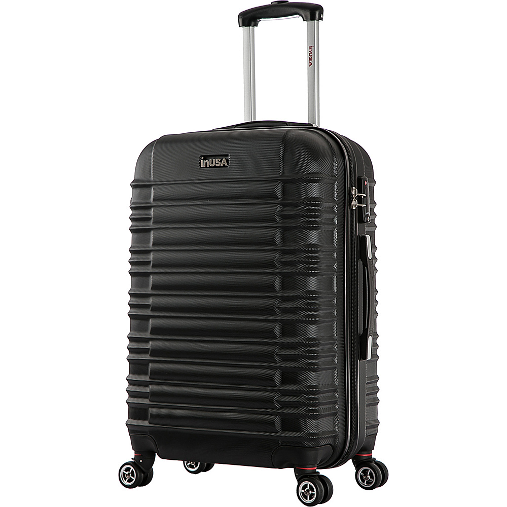 inUSA New York Collection 28 Lightweight Hardside Spinner Suitcase Black inUSA Hardside Checked