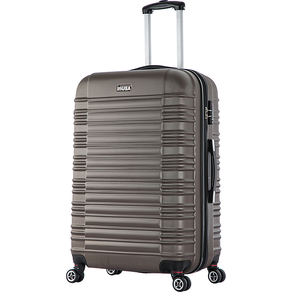 inUSA New York Collection 28 Lightweight Hardside Spinner Suitcase Brown inUSA Hardside Checked