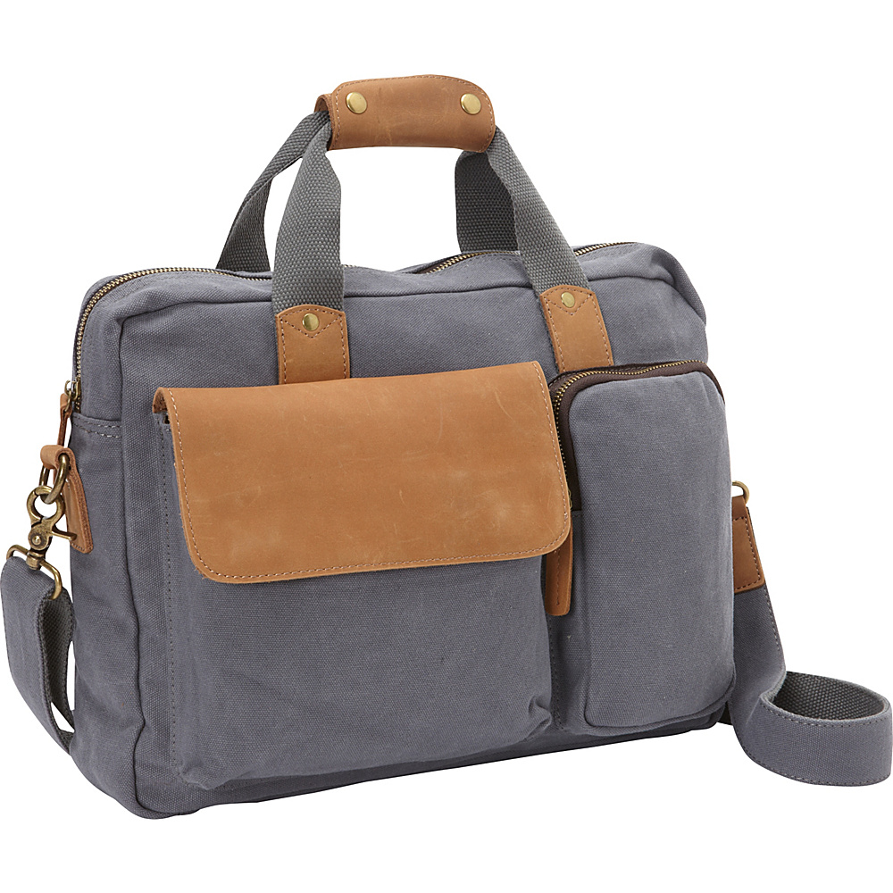 Vagabond Traveler Casual Style Canvas Laptop Messenger Bag Blue Grey Vagabond Traveler Messenger Bags