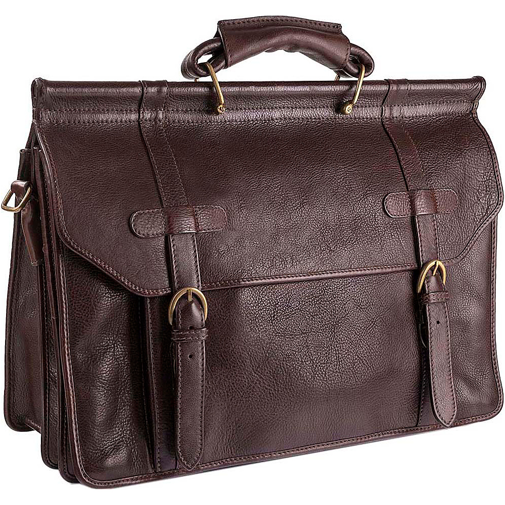 Hidesign Roma Leather Briefcase Brown Hidesign Non Wheeled Business Cases
