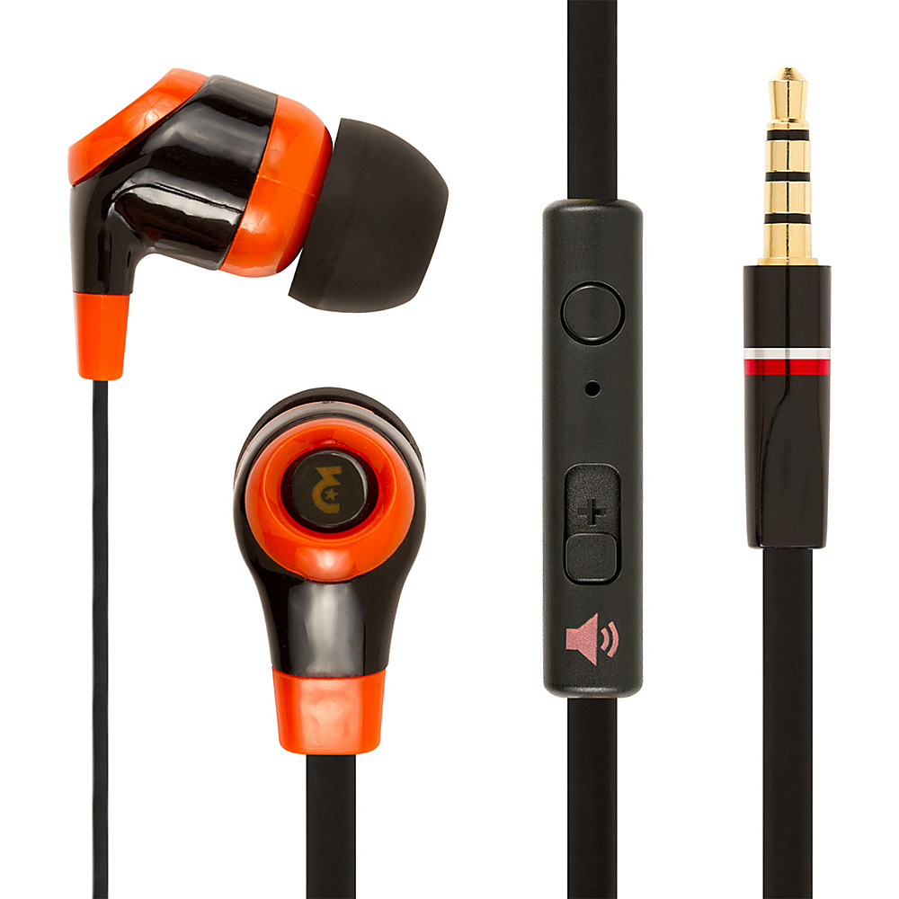 EMPIRE FLATZ 3.5mm Stereo Hands Free Headphones with Mic Empire Orange EMPIRE Headphones Speakers