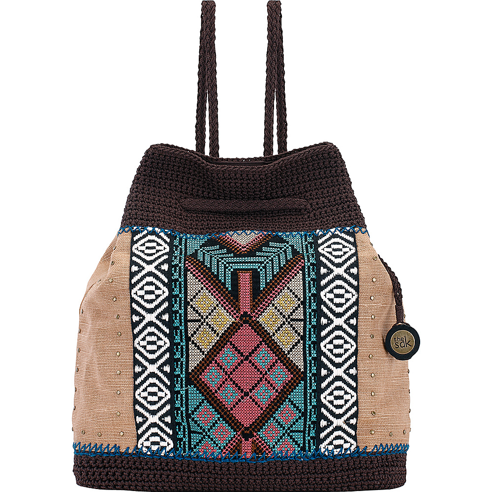 The Sak Sayulita Backpack Brown Tribal The Sak Fabric Handbags