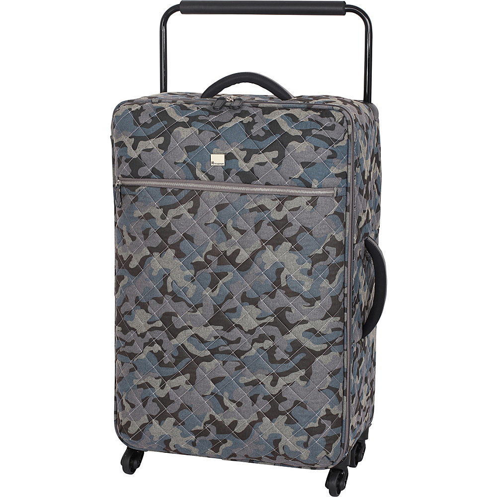 it luggage World s Lightest Quilted Camo 28.9 inch 4 Wheel Spinner Warm Gray Camo Print it luggage Large Rolling Luggage