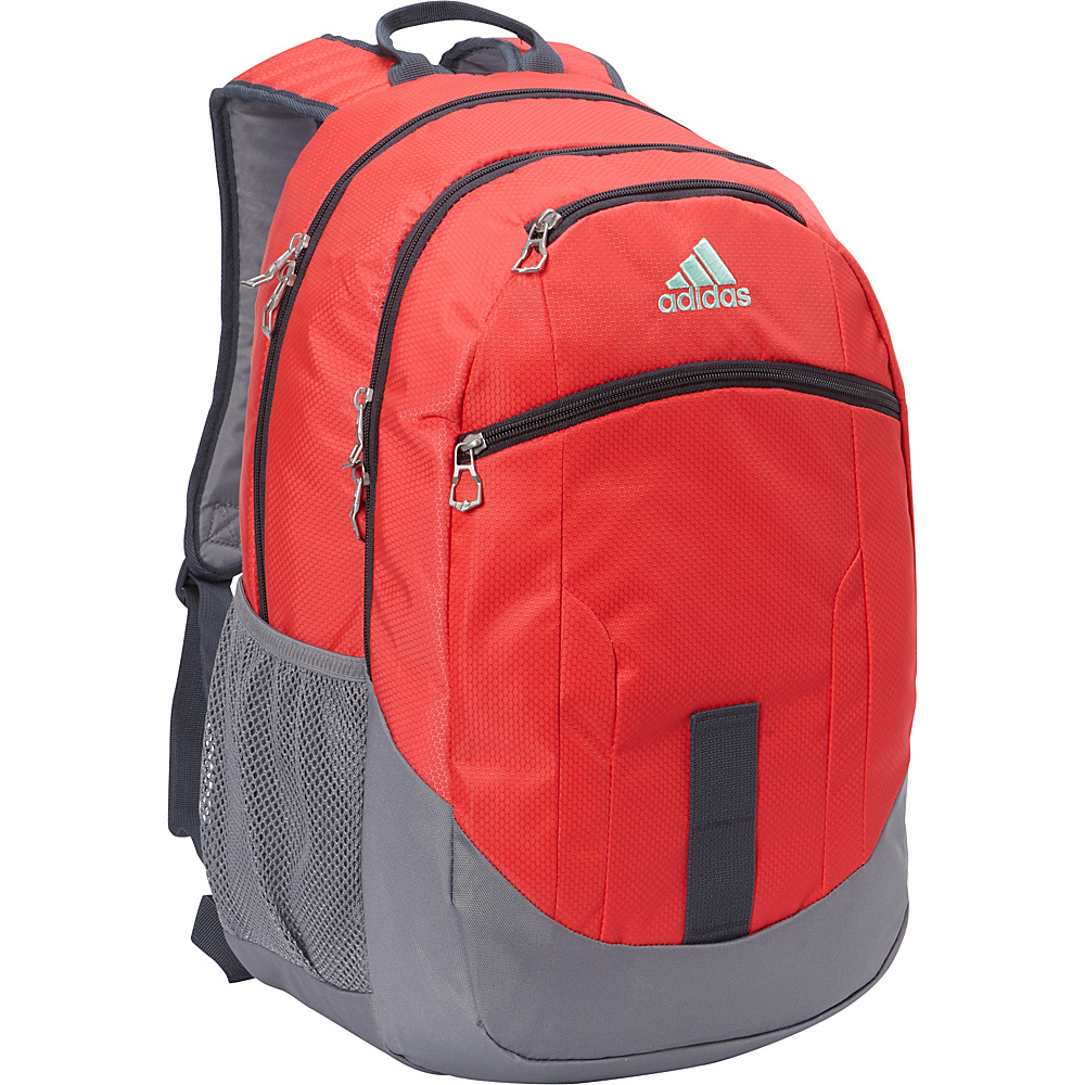 adidas Foundation II Backpack Shock Red Grey Deepest Space Ice Green adidas School Day Hiking Backpacks