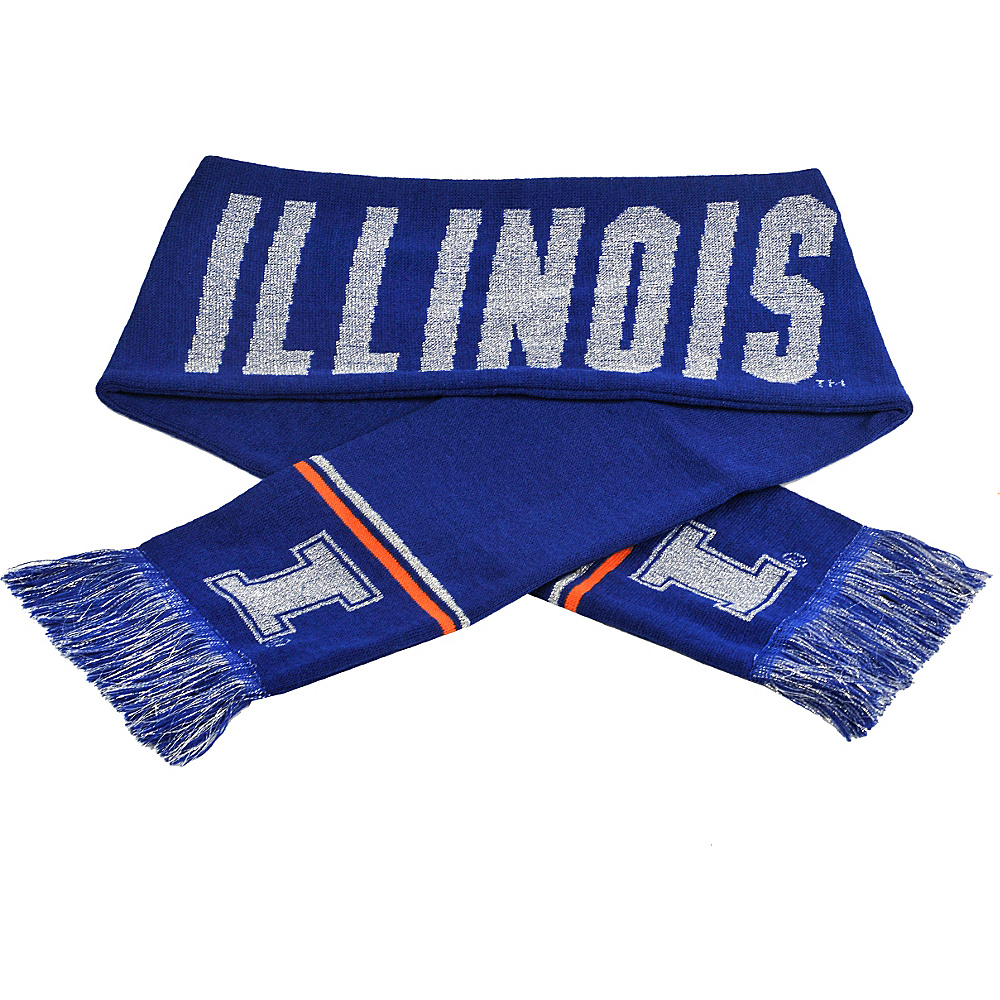 Forever Collectibles NCAA Glitter Scarf Blue University of Illinois Fighting Illini Forever Collectibles Hats Gloves Scarves