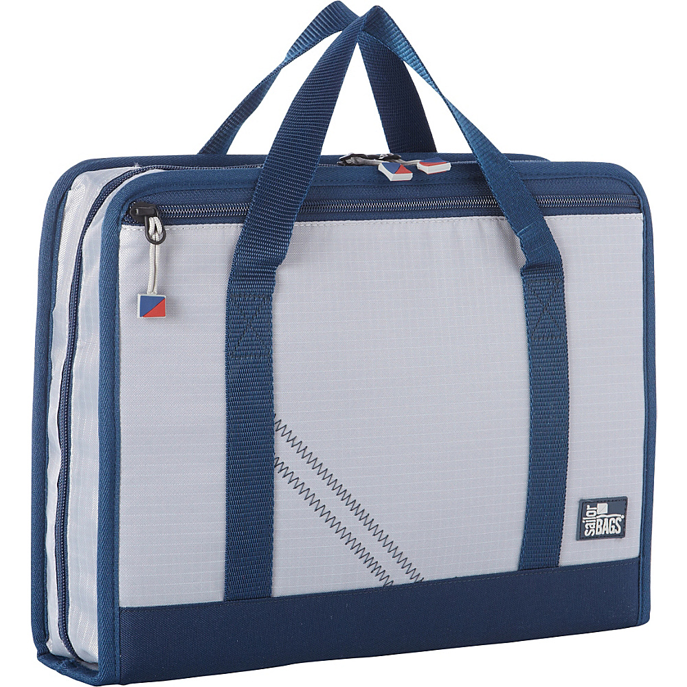 SailorBags Silver Spinnaker Utility Case Silver with Blue Trim SailorBags Travel Organizers