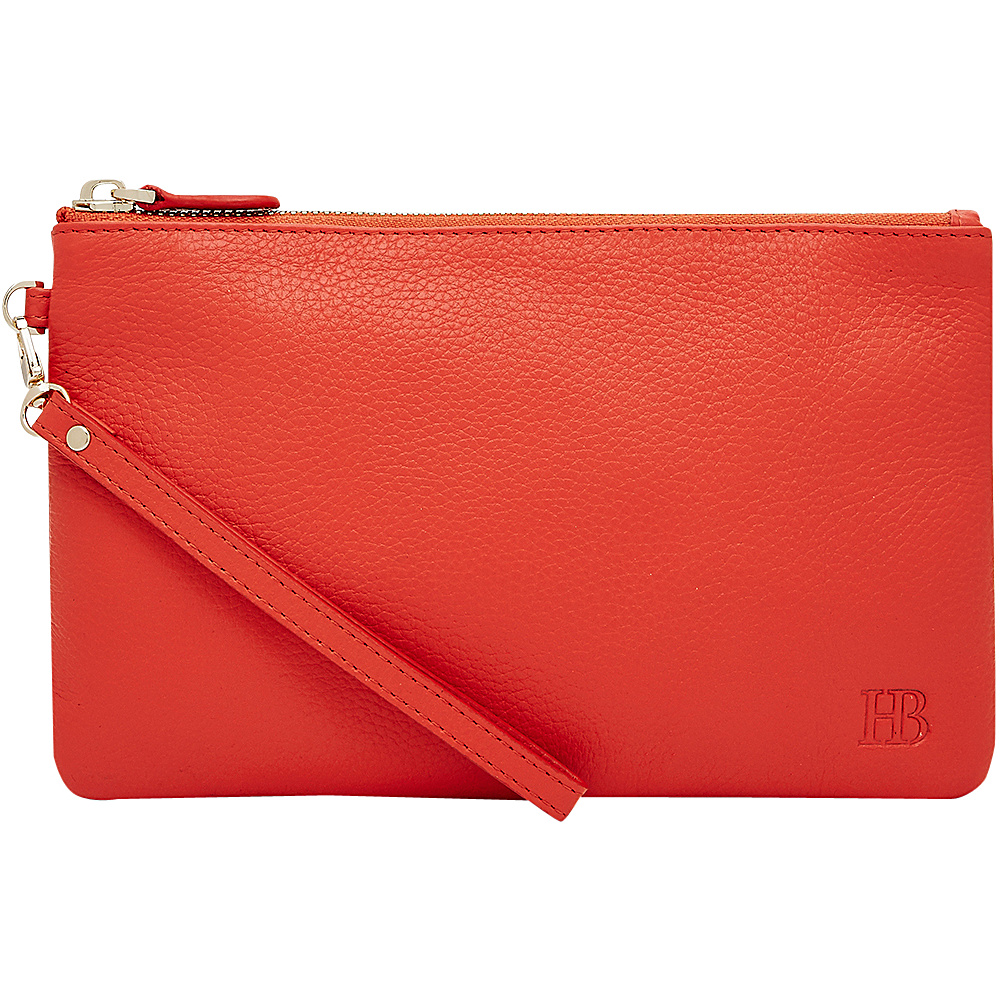 HButler Mighty Purse Cell Charging Wristlet Coral HButler Leather Handbags