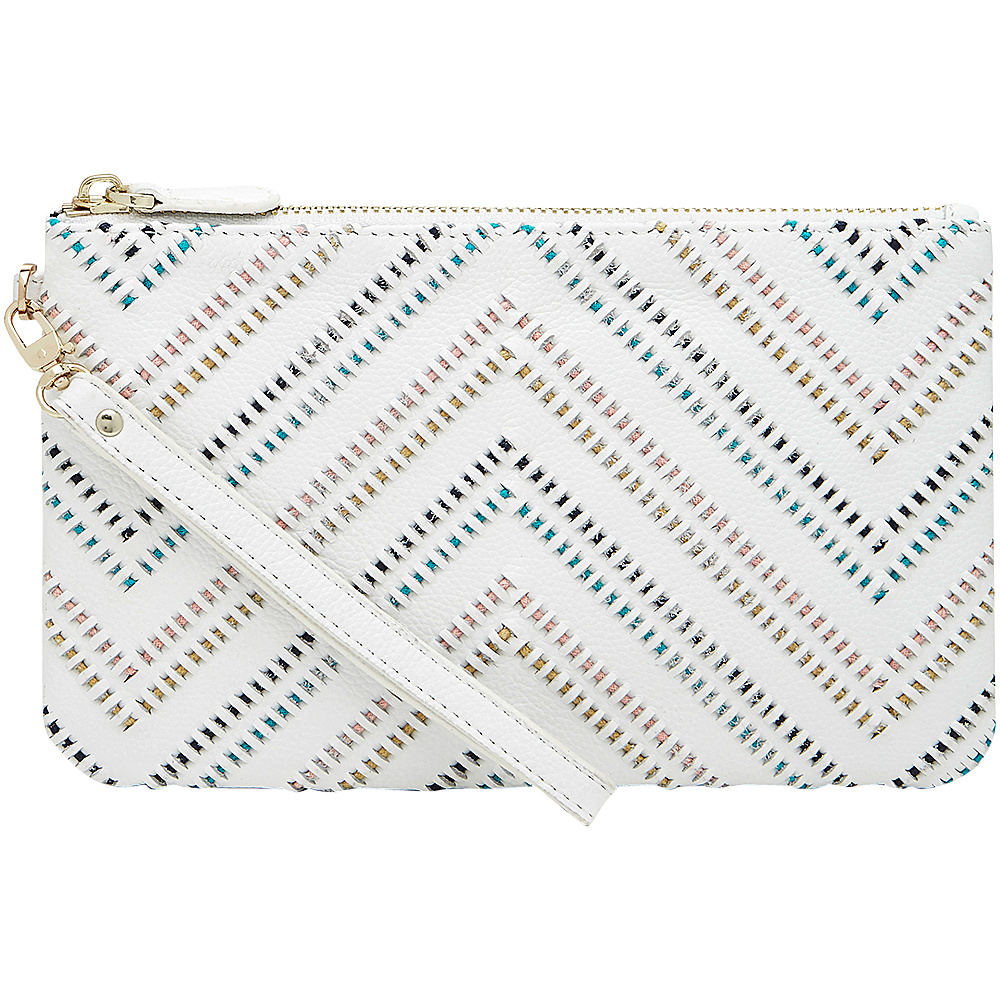 HButler Mighty Purse Cell Charging Wristlet Tribal White HButler Leather Handbags