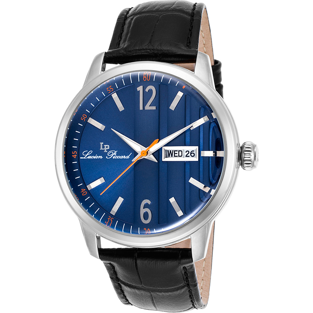 Lucien Piccard Watches Milanese Leather Band Watch Black Blue Silver Lucien Piccard Watches Watches