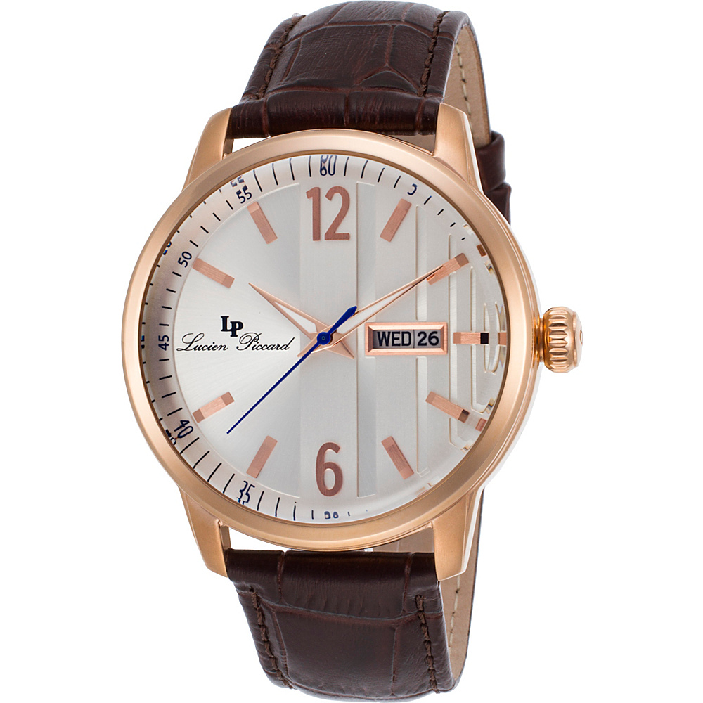 Lucien Piccard Watches Milanese Leather Band Watch Brown Silver Rose Gold Lucien Piccard Watches Watches